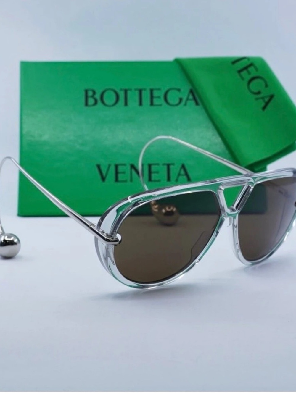 Bottega Veneta BV1305S Sardine Aviator Sunglasses Gray Sunglasses